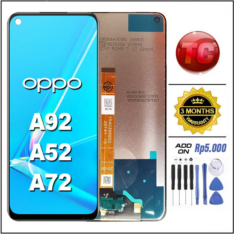 LCD OPPO A92 A52 A72 Original 100% LCD TOUCHSCREEN Fullset Crown Murah Ori Compatible For Glass Touc