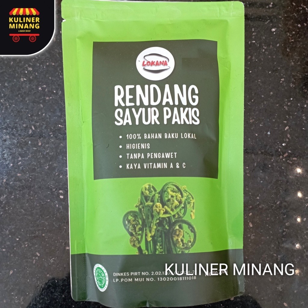 

Kuliner Minang Rendang Sayur Pakis paku by Lokana Oleh-Oleh Asli Cemilan Kampung Makanan Khas Payakumbuh Padang Jajanan Snack Kabau AX00