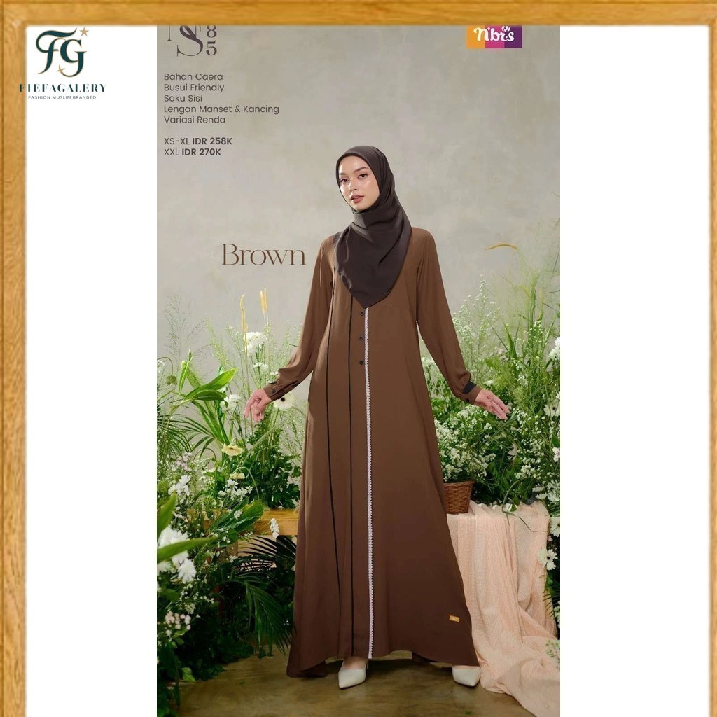 (Fg)NIBRAS HAITWO Terbaru/ Ns 085 Gamis Remaja Model Simple by Nibras /Gamis Perempuan Premium/Gamis