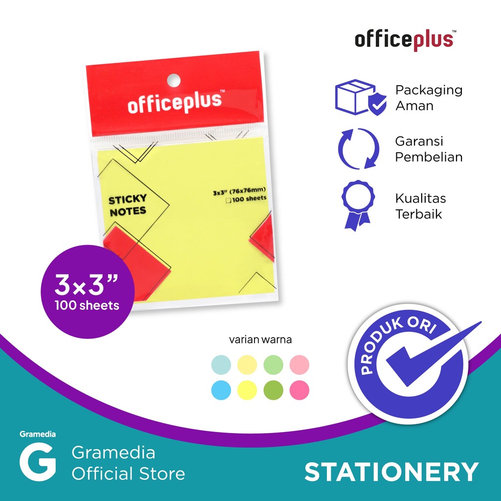 

Office-P Sticky Note 3X3` 100SHT Neon Yellow