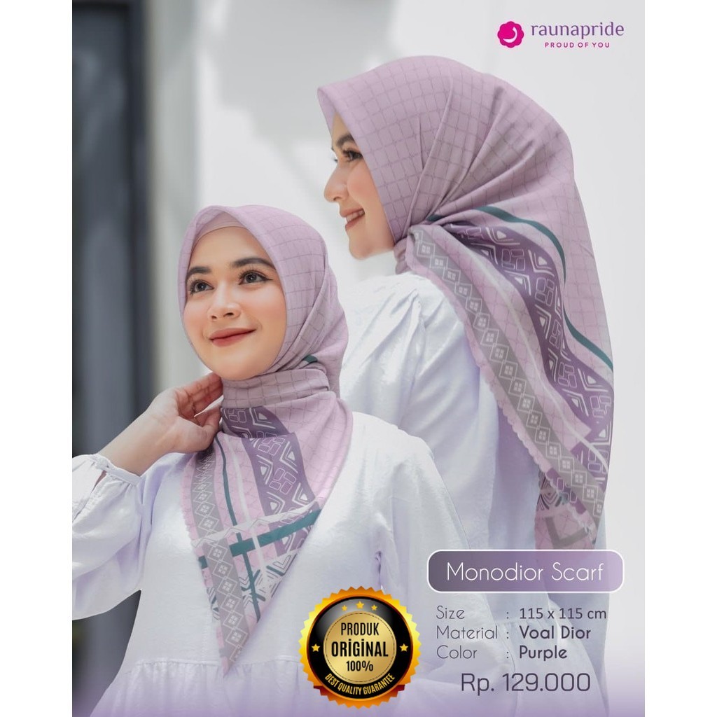 Hijab Segi Empat Monodior Scarf By Rauna