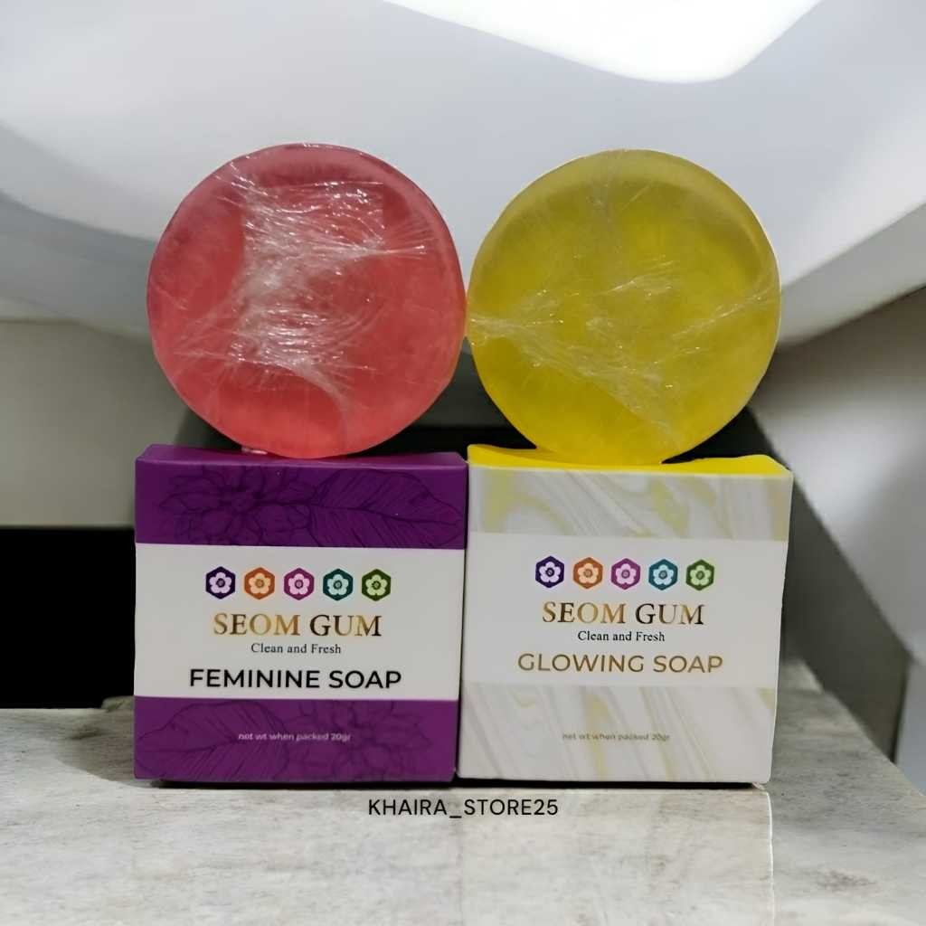SABUN SEOMGUM / 10 PCS SEOM GUM GLOWING SOAP/FEMININ SOAP KEMASAN POLOS @20GRAM