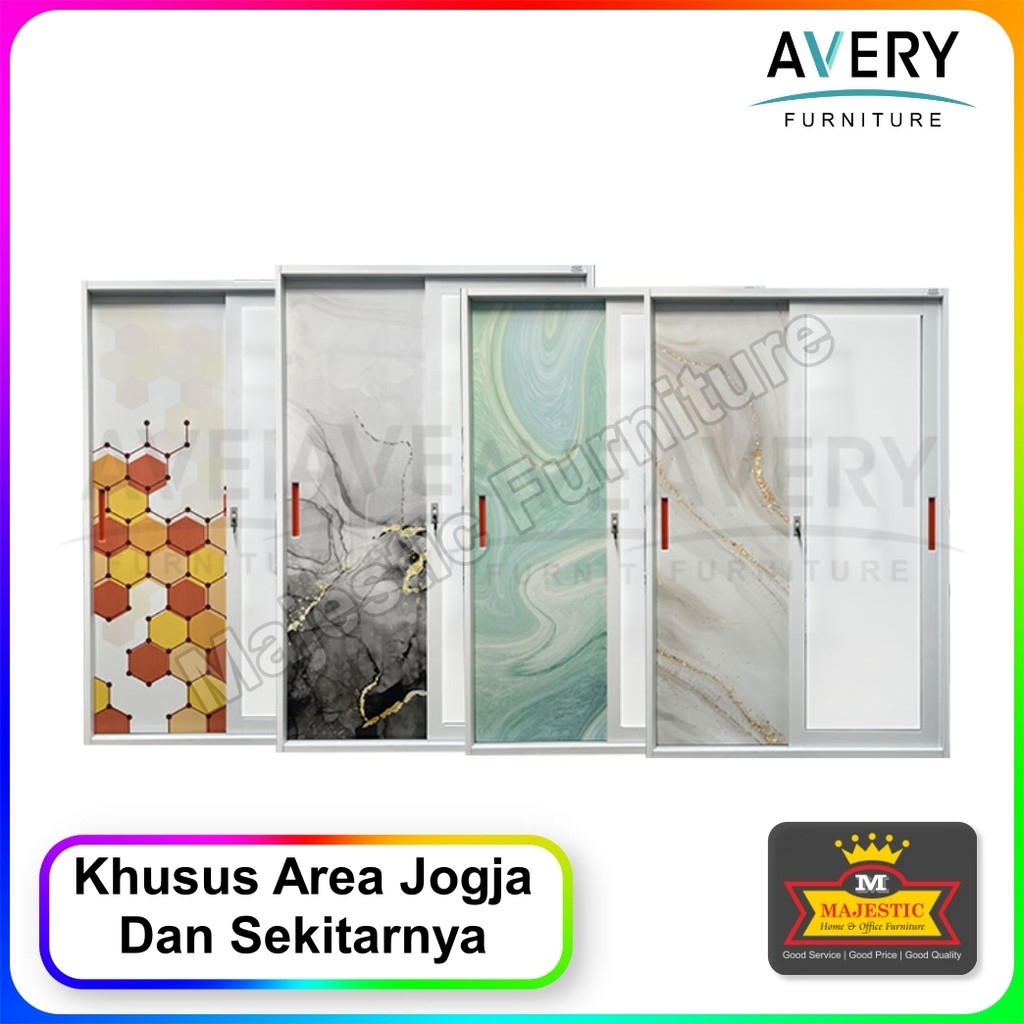 Lemari Pakaian Besi Sliding 2 Pintu - Avery HSL 1200 - Jogja