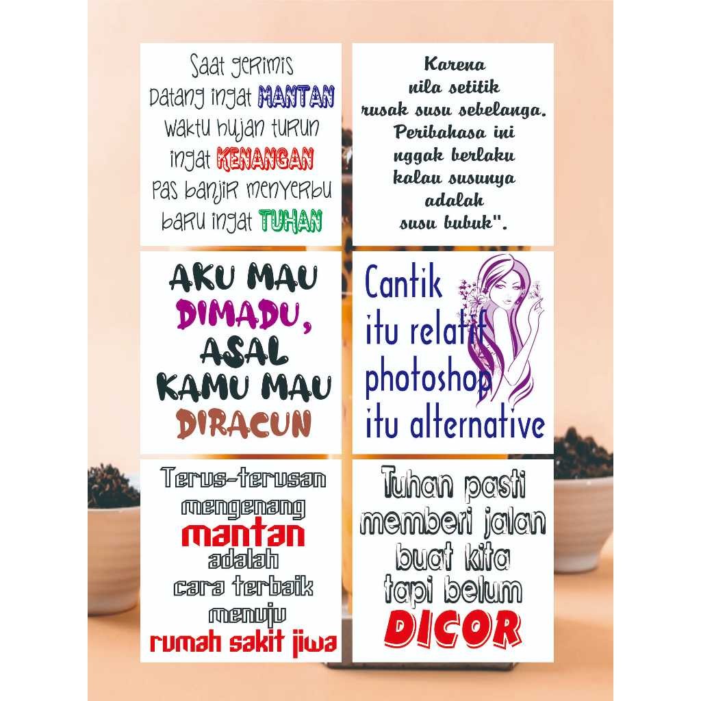 100 Pcs Stiker Kata-Kata Gelas Minuman