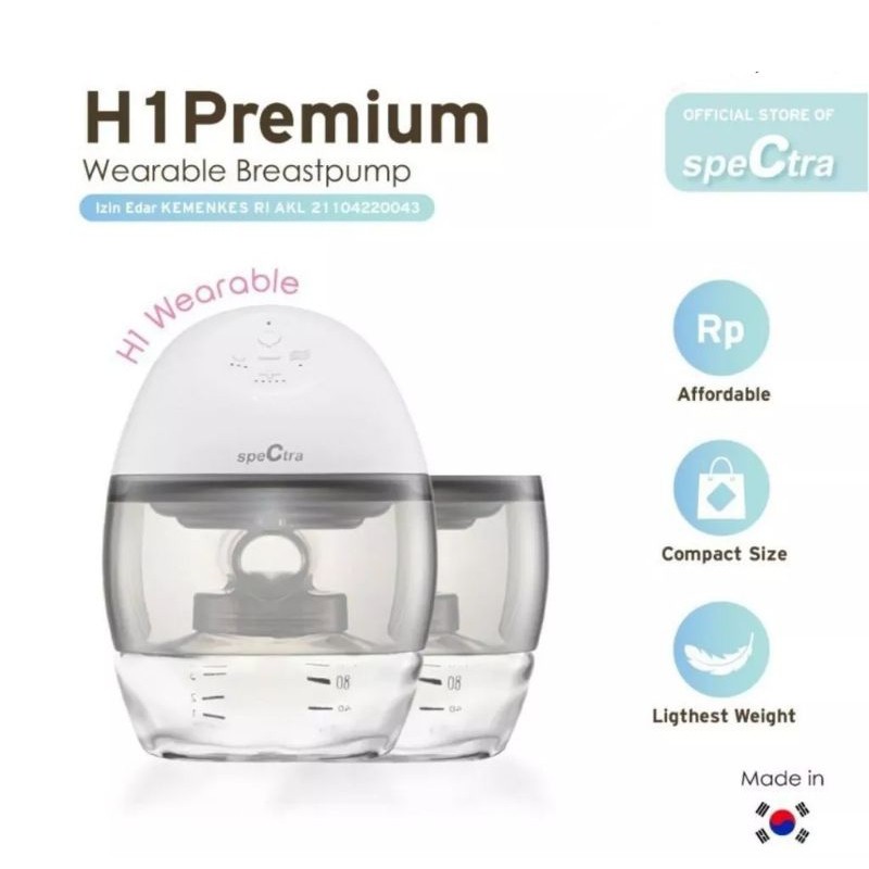 SPECTRA BREASTPUMP WEARABLE H1 PREMIUM HANDSFREE ELECTRIC POMPA ASI