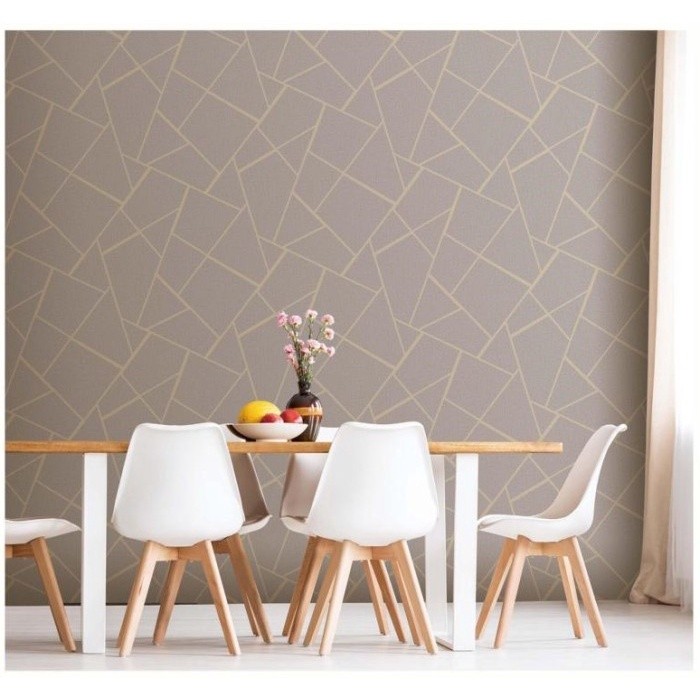 Wallpaper Dinding Vinyl Marmer Marble Granit List Gold Silver Coklat