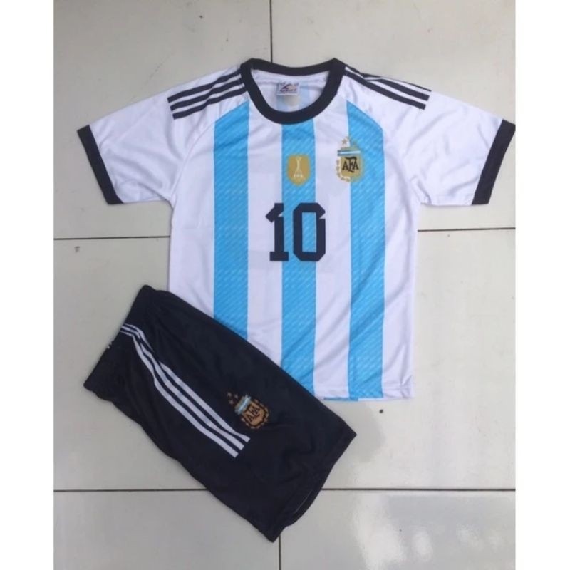 SETELAN BAJU BOLA ANAK LAKI LAKI ARGENTINA HOME 2022 2023 BAJU BOLA ANAK ANAK JERSEY ANAK BISA BAYAR