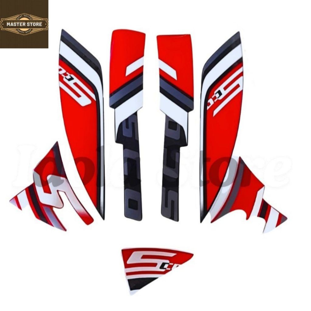 Striping Stiker Scoopy Sporty 2023 Merah Standar Motor Honda Scoopy Sporty 2023 Terbaik