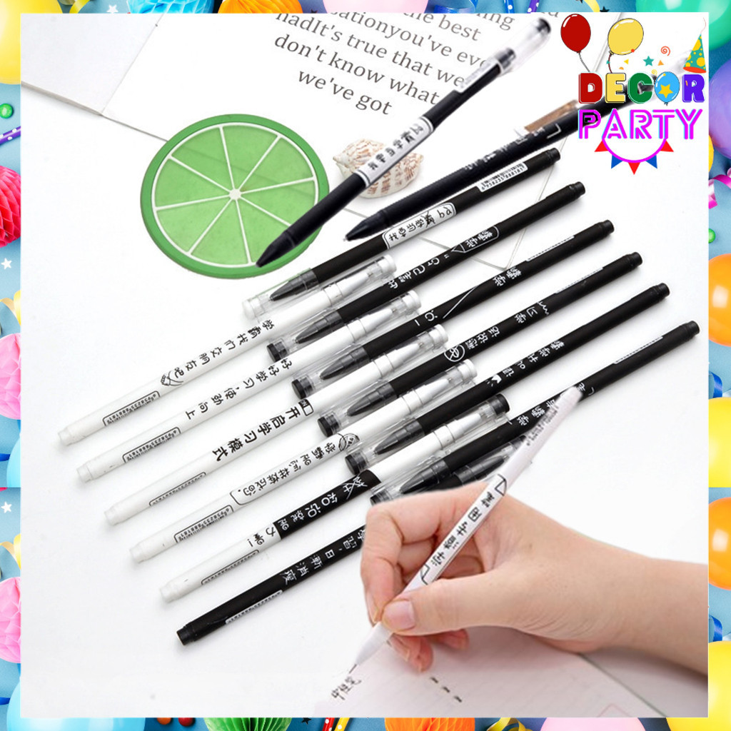 

DP Pulpen Karakter Warna Aksen Japanses Alat Tulis Kerja Pen Tinta Gel Mekanik Ujung Lancip Pena Gel 0.5mm Bolpoin Warna Hitam