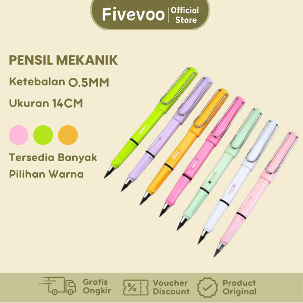 

FIVEVOO Pencil Eternal Premium Pensil Tanpa Rautan Pensil Tanpa Isi Unlimited Pensil Ajaib