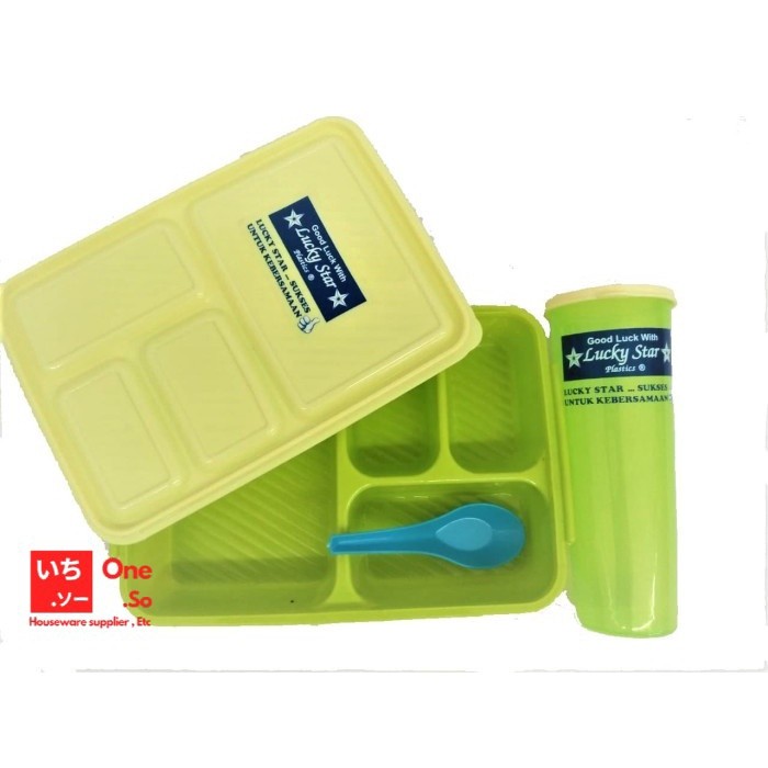 TEMPAT BEKAL / LUNCH BOX HONGKONG SET - LUCKY STAR