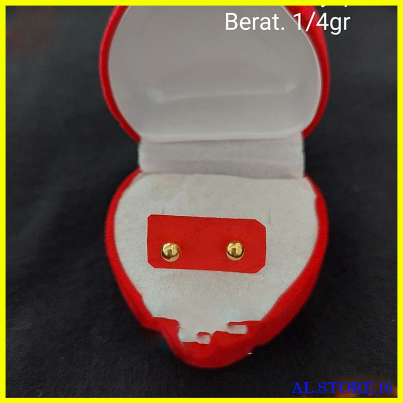 Anting Tusuk Giwang Tindik Anak Bayi Emas Mudah asli 24k tidak alergi ada surat toko