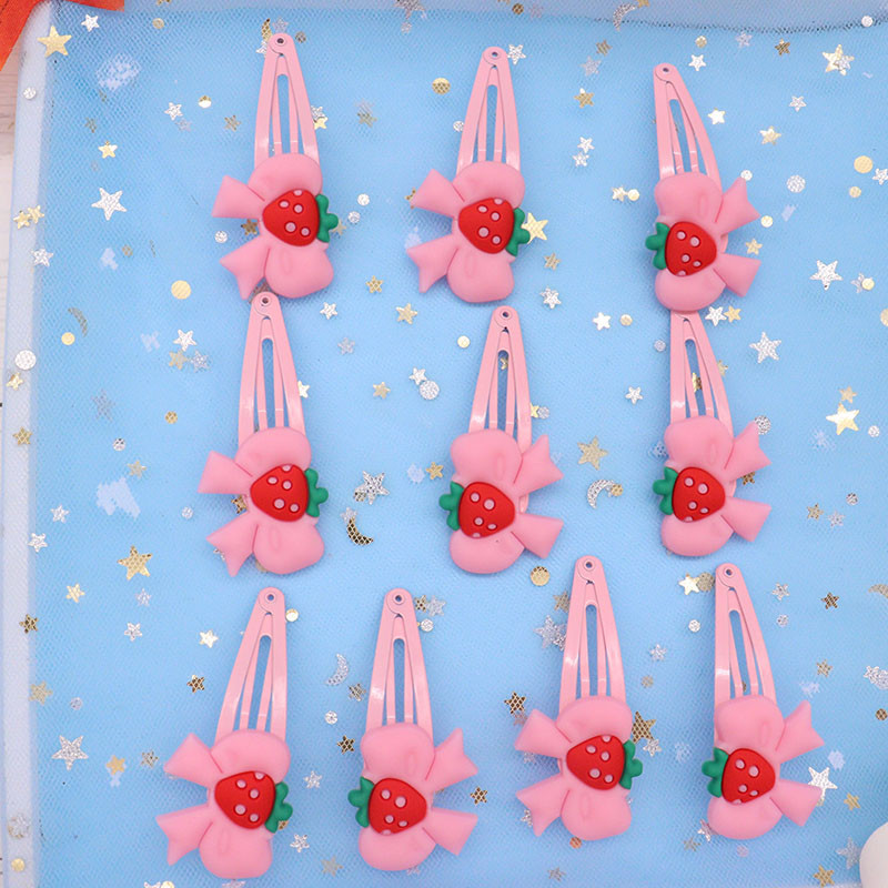 

2Pcs/Set Beautiful Strawberry Bowknot Hairpins For Cute Girls Headwear Sweet Hair Clips Barrettes Kids Fashion Hair Accessories