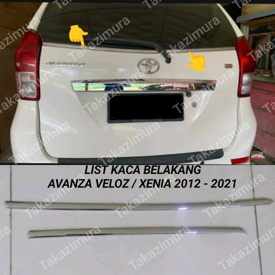 AS56TY List Lis Pintu Kaca Belakang Chrome Mobil All New Avanza Veloz Xenia 2012 2013 2014 2015 2016