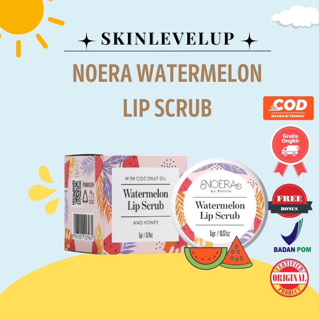 Noera Watermelon Lip Scrub | Scrub Bibir Noera Beauty Care Noerabeautycare By Reisha Official Shop