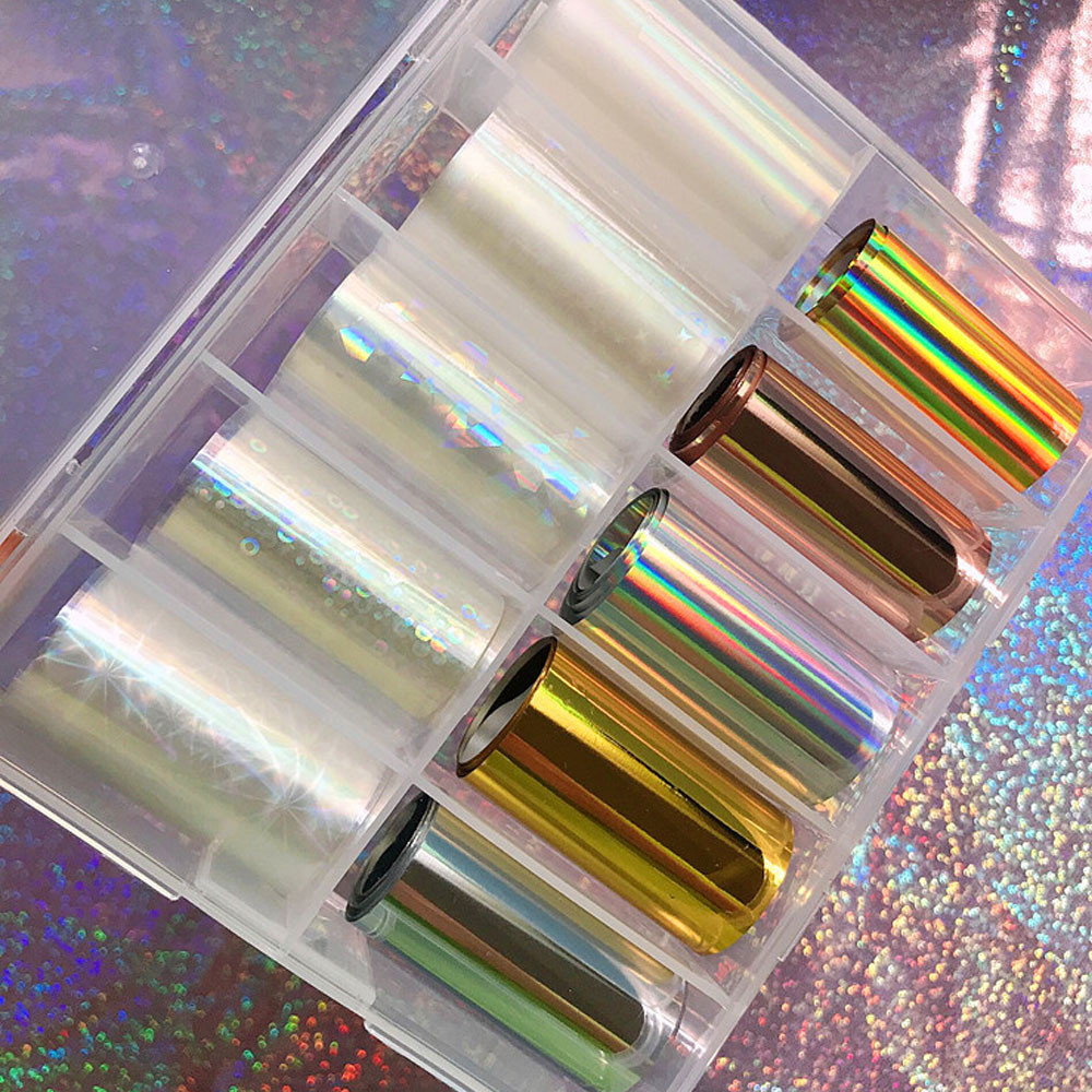 

Ship 10 Pieces Style Sample Foil Stamping New Star Paper Transaprency Laser Gold Silver Jewelry Mirror Nail Sticker