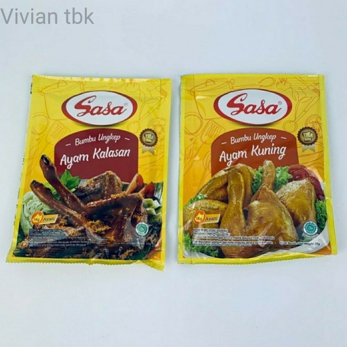 

vv Sasa Bumbu Ungkep Ayam Kalasan / Kuning per Renceng isi 10 Sachet - Ayam Kalasan