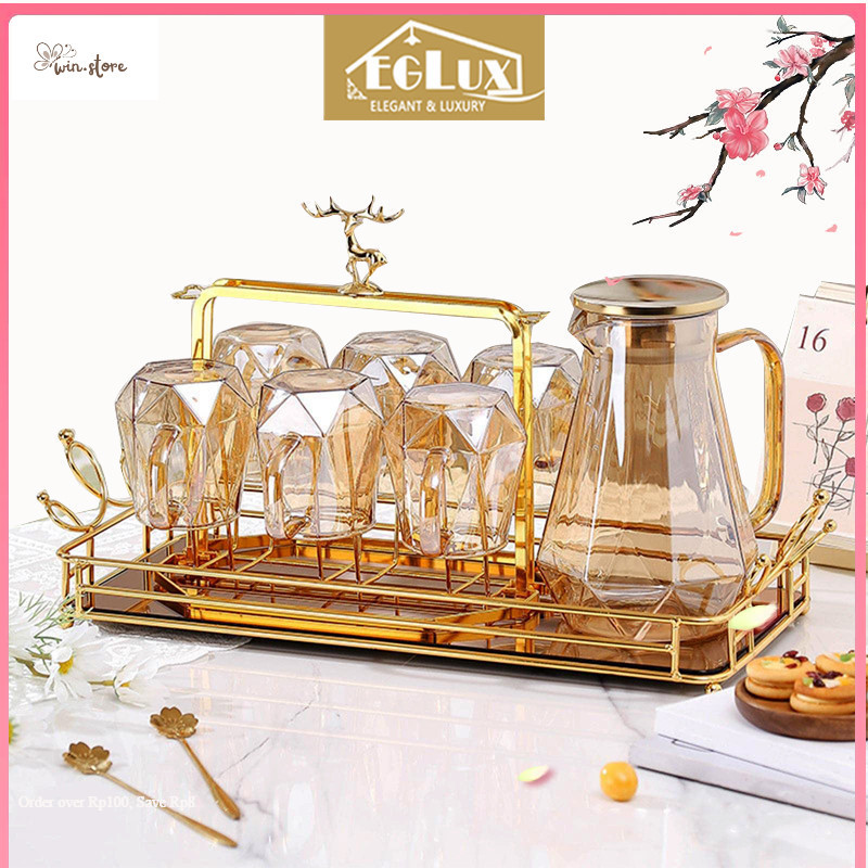 Set Tea Hampers / Teko gelas set mewah teko picher 7 in 1