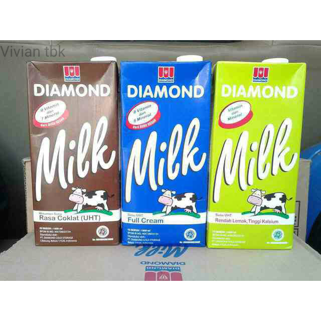 

vv PROMO SUSU UHT DIAMOND 1 LTR x12 SEMUA RASA - Full cream