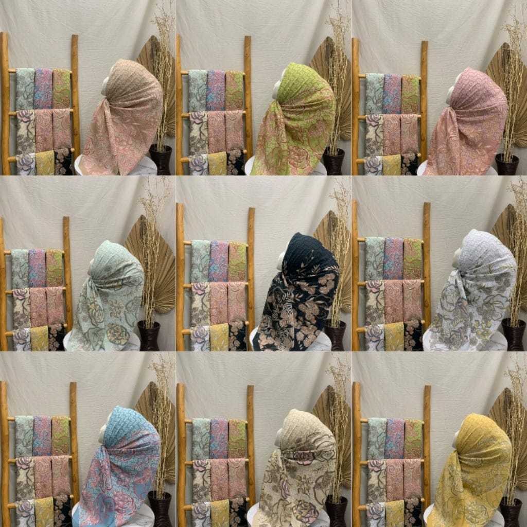 Voal Motif Premium / Hijab Segi Empat Voal Motif Premium Lasercut / Jilbab Voal Motif Premium Laser 
