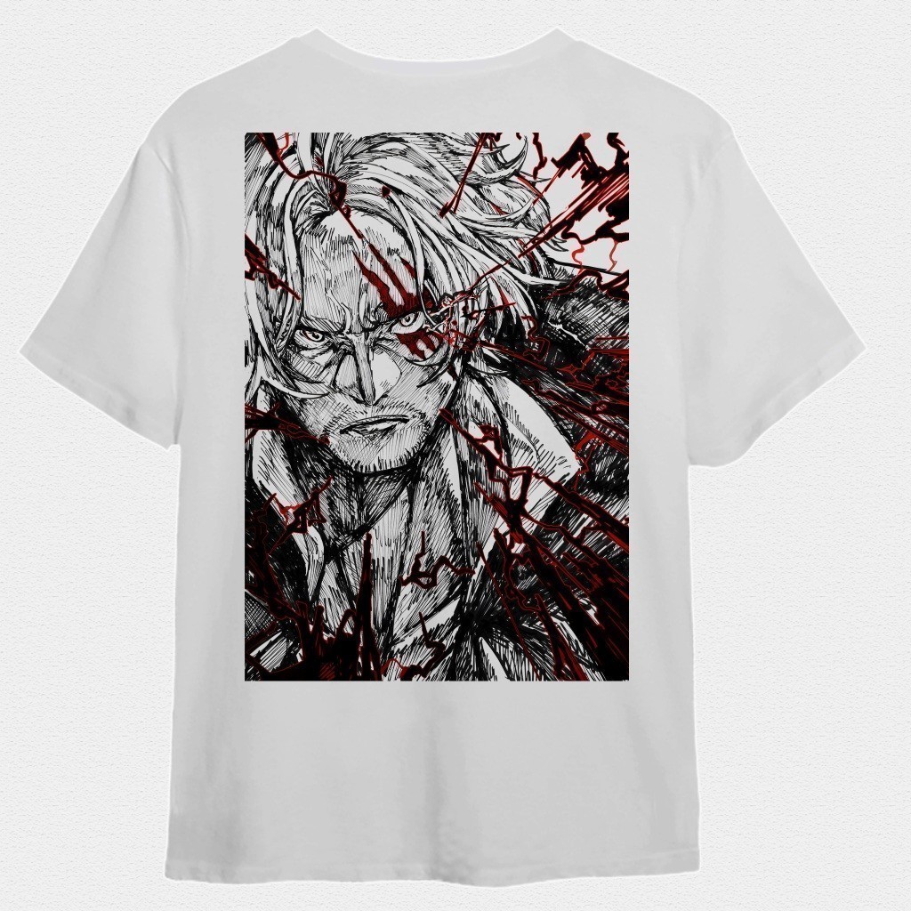 KAOS DISTRO ANIME ONE PIECE AKAGAMI NO SHANKS Premium Japanese Streetwear - T-Shirt One Piece - Shan