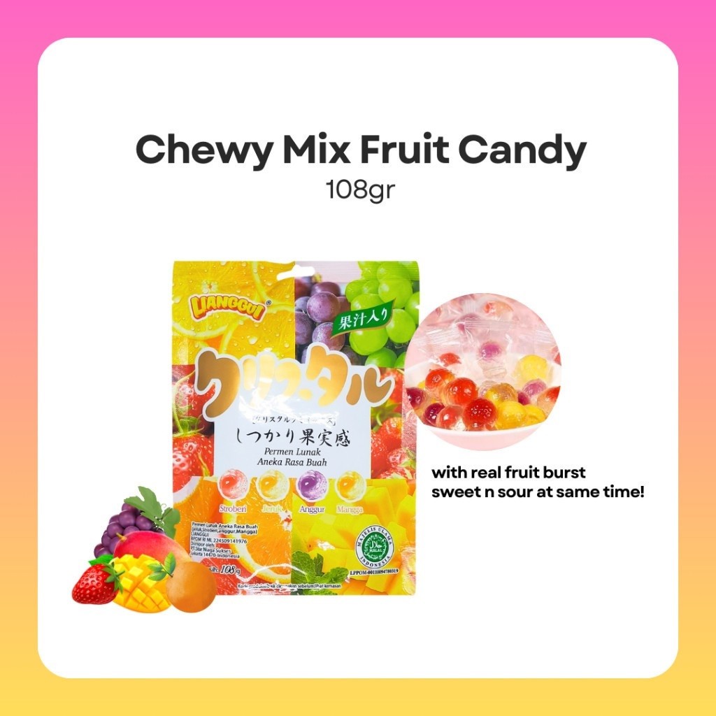 

[Hampers/Gift] [Permen buah jelly kupas] HALAL LIANGGUI PERMEN LUNAK VIRAL ANEKA RASA BUAH Peeled Fudge 4 rasa (mangga, jeruk, strawberry, lychee) Jellybean fruity Permen jagung Manis Permen jelly Camilan kantor Camilan