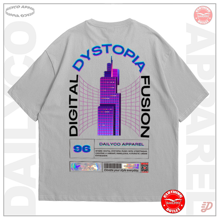DAILYCO OFFICIAL - DCO DYSTOPIA TEES / Kaos Pendek distro bahan Katun Combed 24s tebal dan adem deng