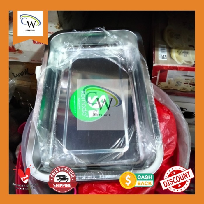 nampan stainless persegi/nampan besar/nampan segi