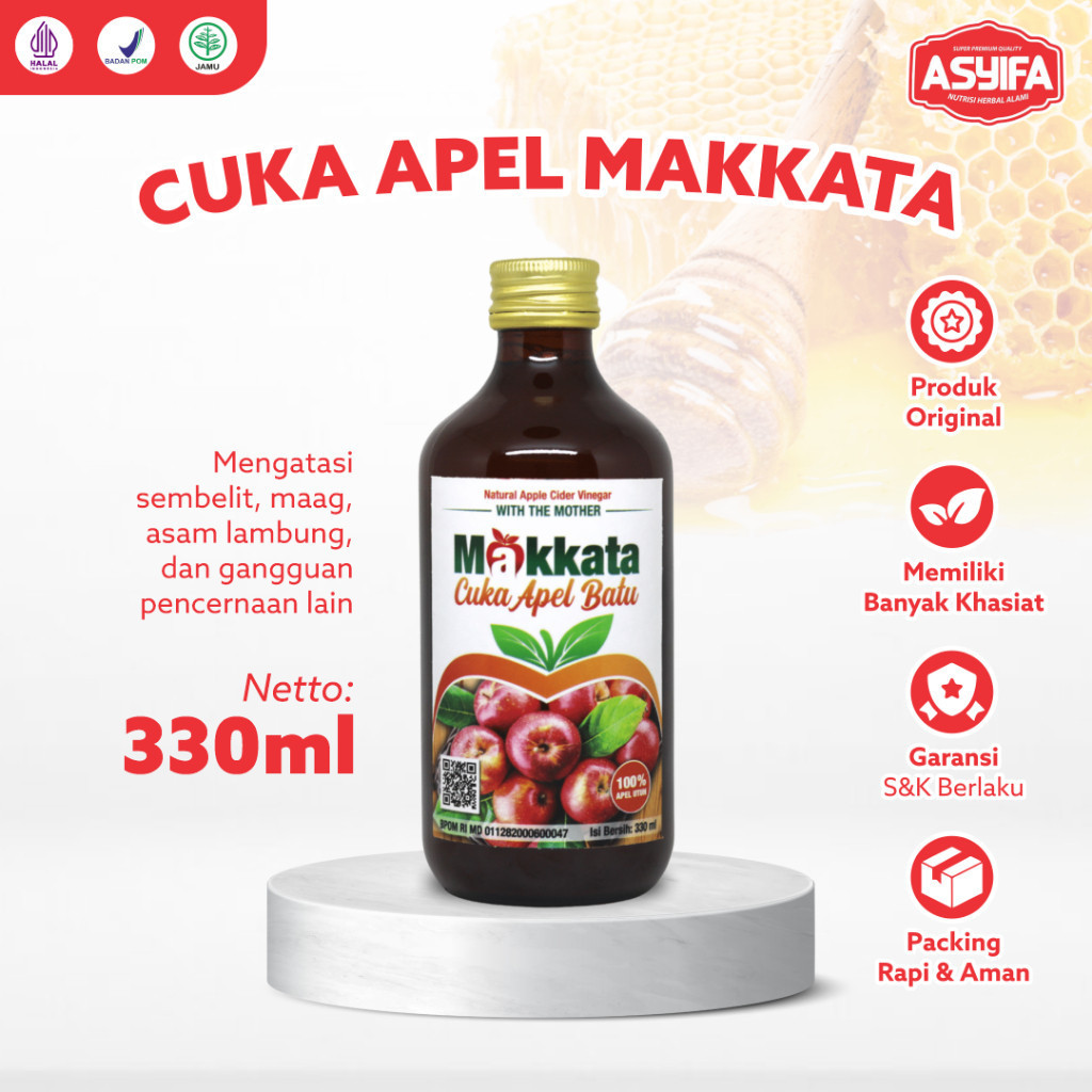 

Makkata With The Mother Organic Apple Cider Vinegar Original- Cuka Apel Utuh BPOM Halal