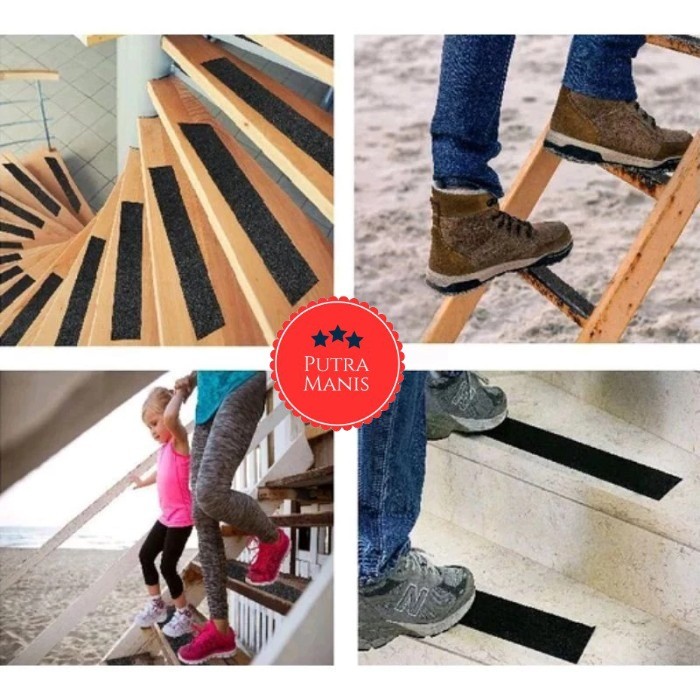 Stiker Lakban Tempel Lantai Anti Slip Tape Licin Plakban Aspal sticker tangga kamar mandi Pasir Sili