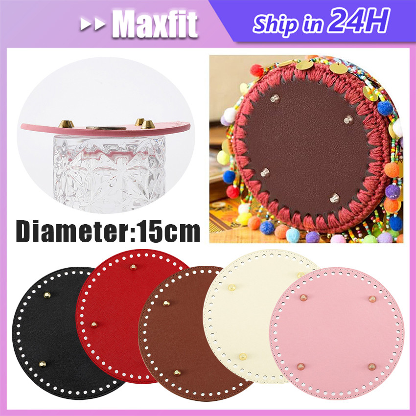 Alas Tas Rajut Kulit Bulat Pu Leather Base Alas Tas Rajut