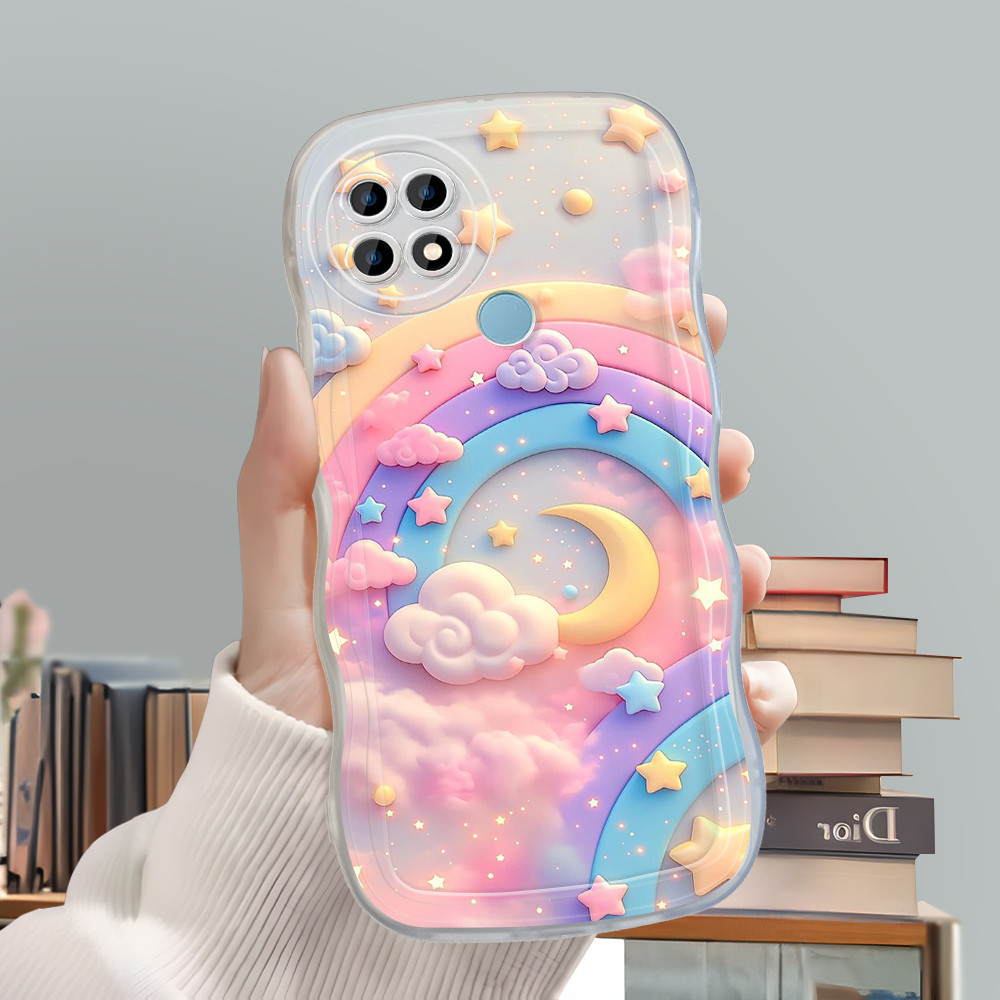 OPPO A15 A15S Case Softcase Casing Hp Kesing Soft Kondom Hp Kartun Lucu Cassing Cute Color Rainbow 4