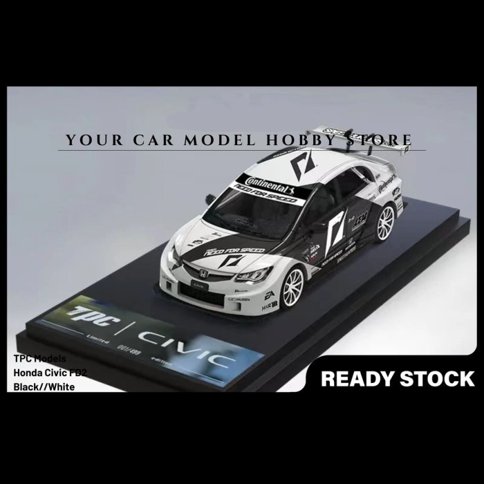 KMS99 Diecast 1:64 TPC Honda Civic Type R (FD2) Black/White