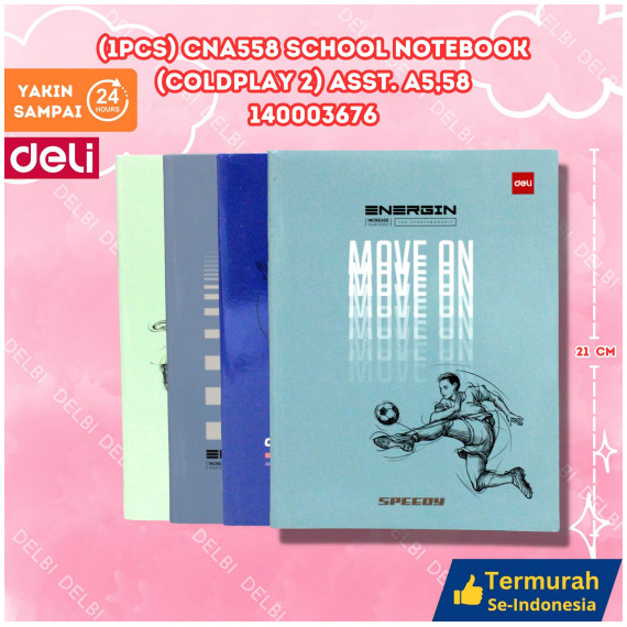 

2024 Buku Tulis Sekolah DELI 58 Lembar – Coldplay 2 (1PCS) CNA558 School Notebook (Coldplay 2) ASST. A5,58 1pcs