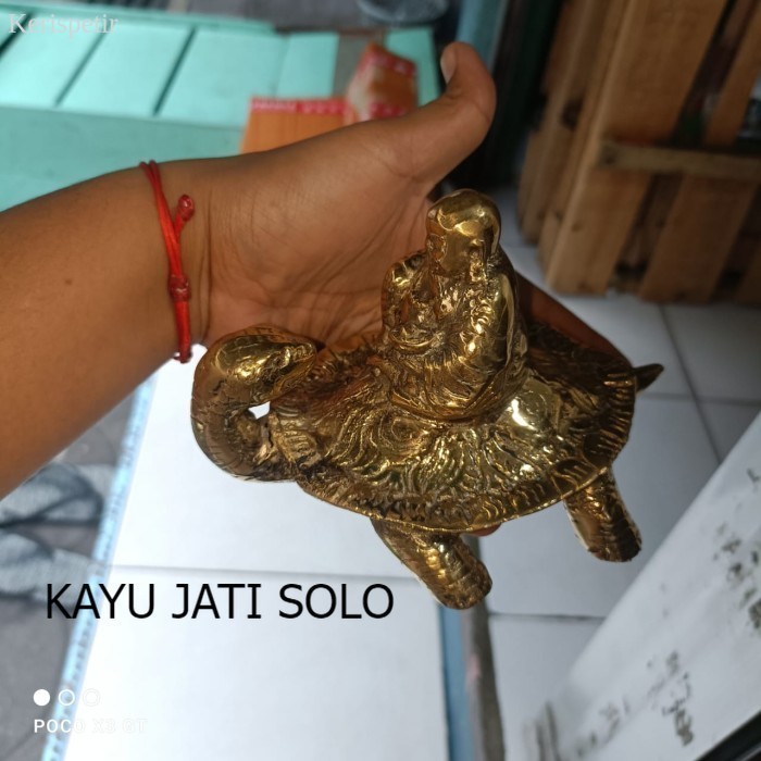 

patung bikshu naik kura kura full kuningan kam Antikan KJS61 murah antik