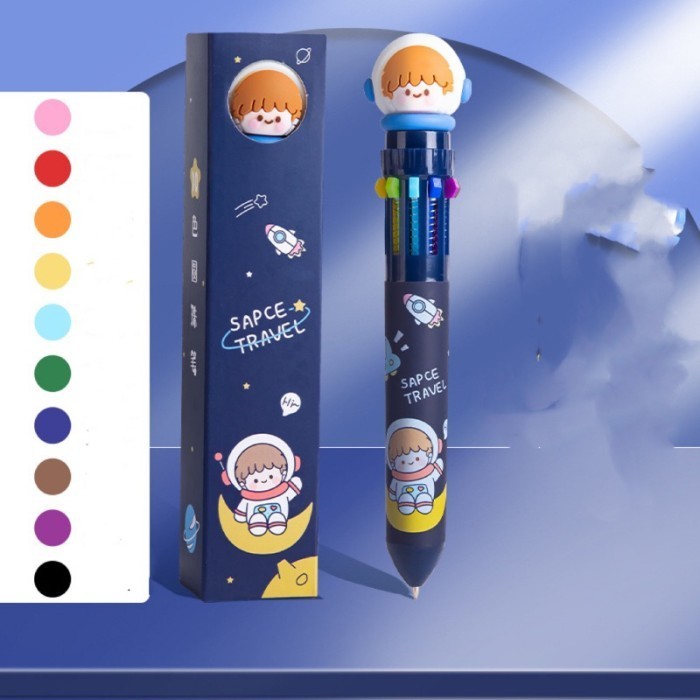 

pen 10 warna cute theme ballpoint 10 colors pulpen imut - Space by Summerstore Id