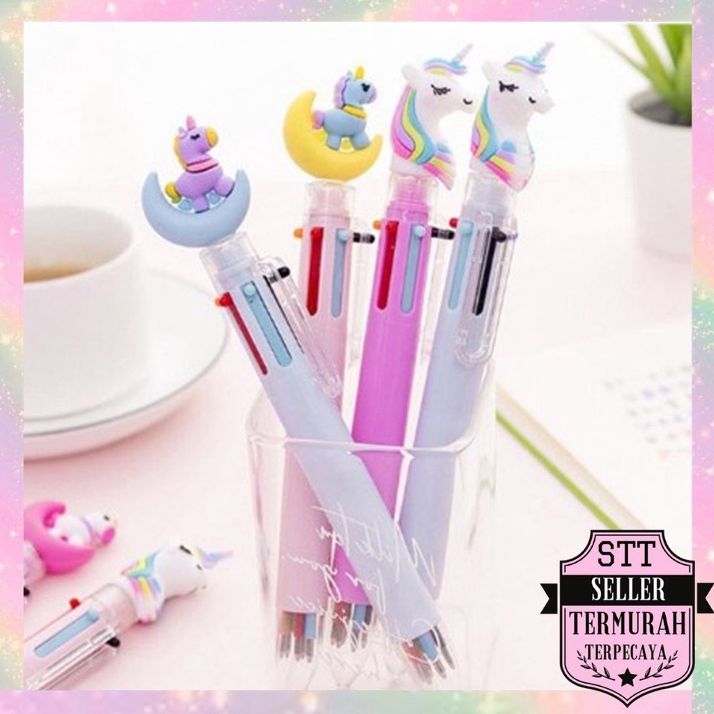 

(F) STT Pena Karakter Mekanik 6 Warna Unicorn Full Moon Pulpen Karakter Unicorn Warna Warni Pulpen Unicorn Multicolor Pulpen Lucu Alat Tulis Sekolah ATK Murah