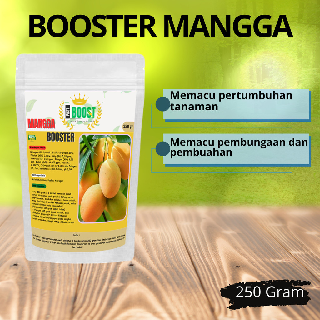 Pupuk Organik Booster Mangga 250 Gram Perangsang Buah Melebatkan Buah Mangga