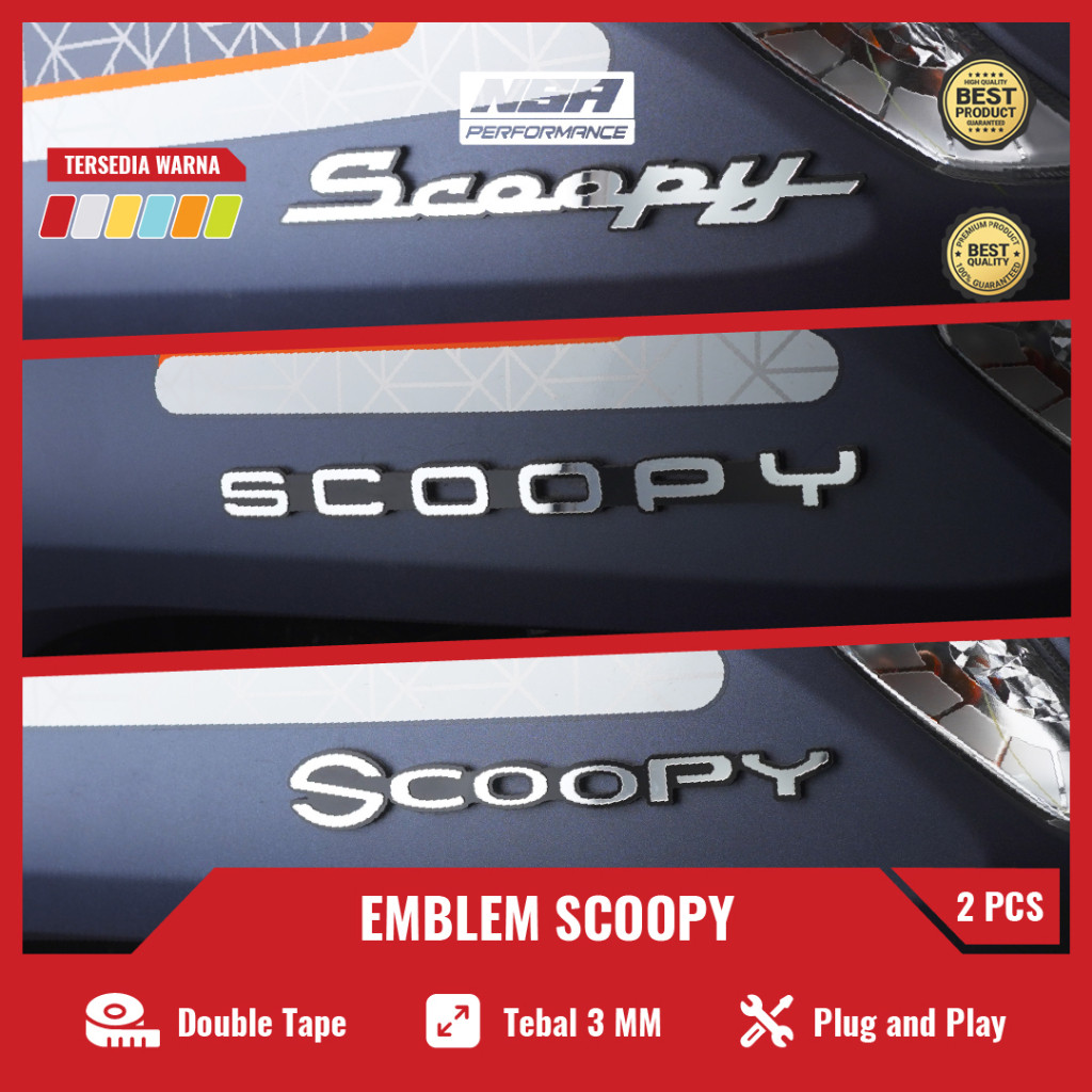 NSA Emblem SCOOPY Logo Scoopy Tulisan Scoopy Timbul 3D Stiker timbul SCOOPY 2018 SCOOPY 2021 SCOOPY 