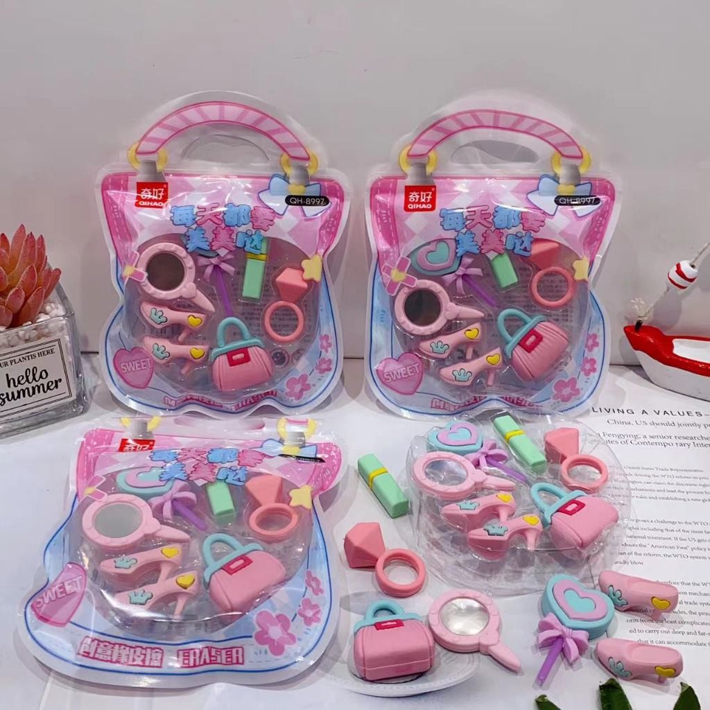 

Bellini - Set penghapus motif benda kecantikan fast food lucu - 8997