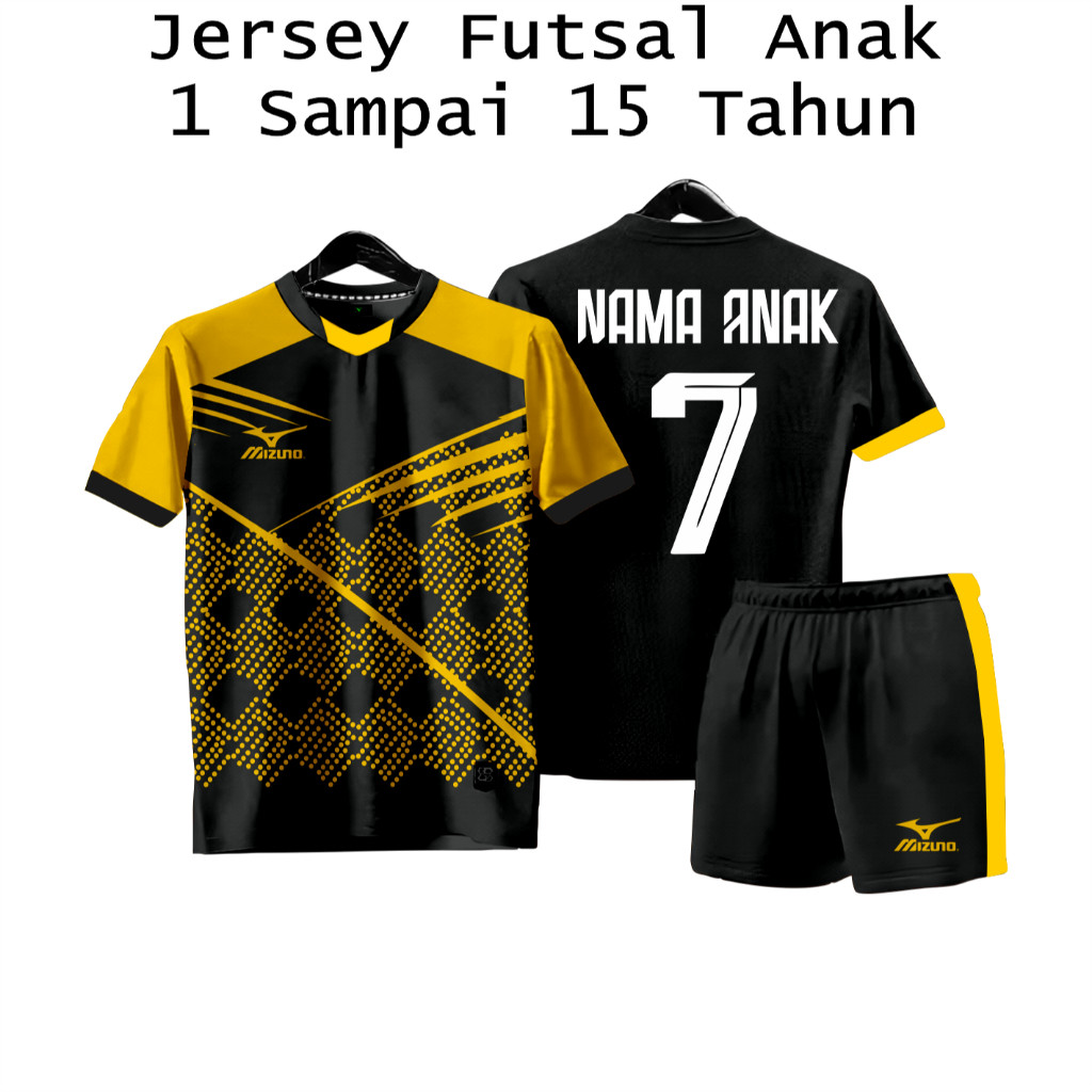 Baju Bola Sablon Nama + Nomor Jersey Futsal Custom Anak Anak Jersey Bola Custom Nama Anak S010