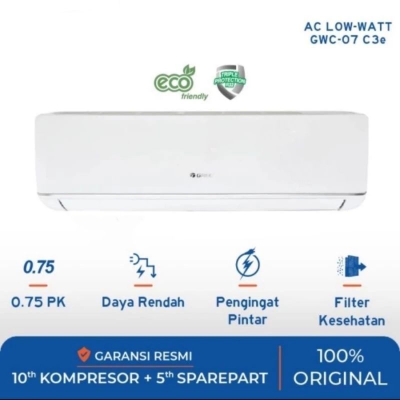 AC Gree 3/4 PK LOW WATT GWC-07C3ES