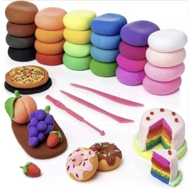 Clay Mainan Isi 12 Pcs / Mainan Anak Clay / Mainan Clay / CLAY POLYMAILER / Mainan EDUKASI 12 IN 1