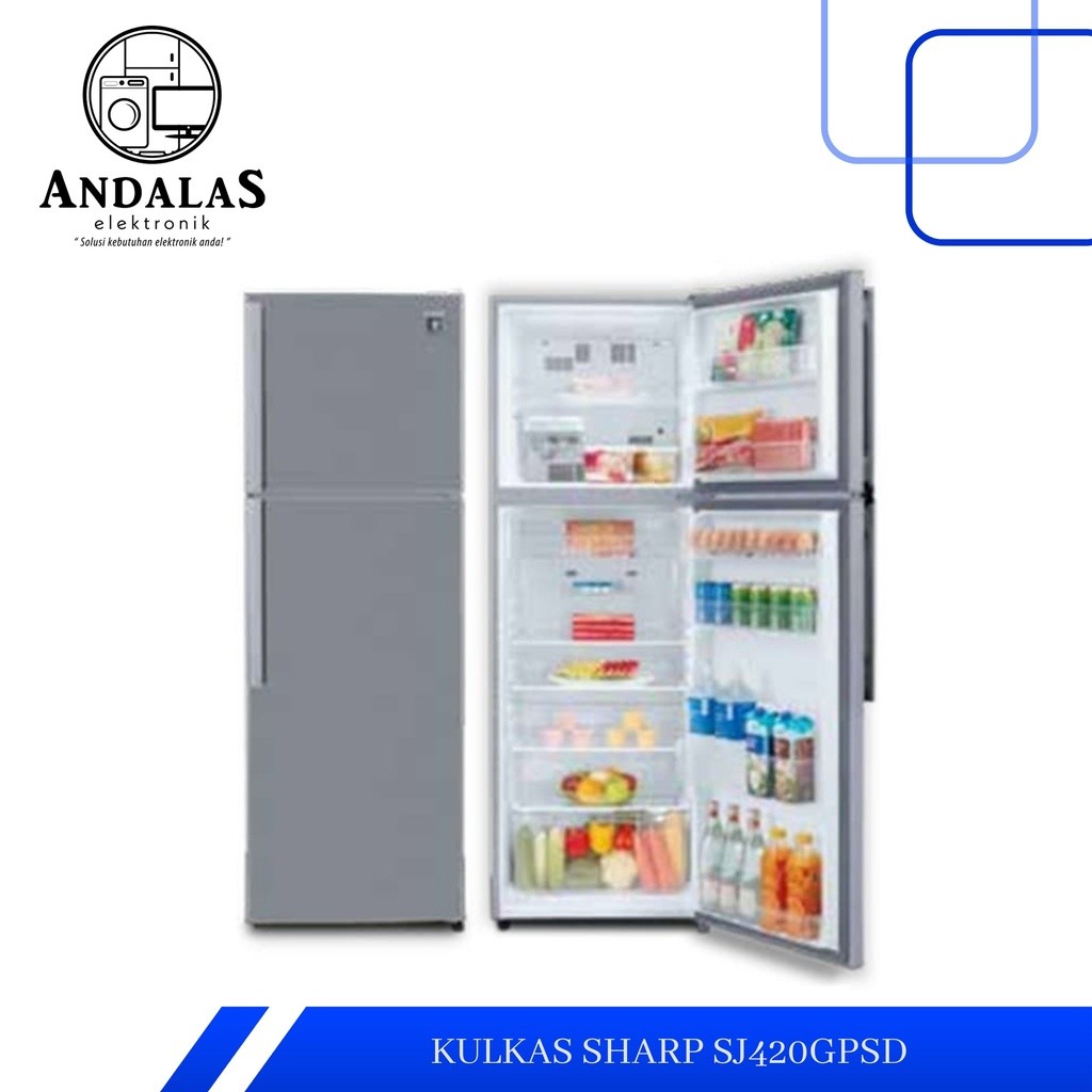 KULKAS SHARP SJ 420 GPSD LEMARI ES 2 PINTU SJ420GPSD SJ 420GPSD PLASMA