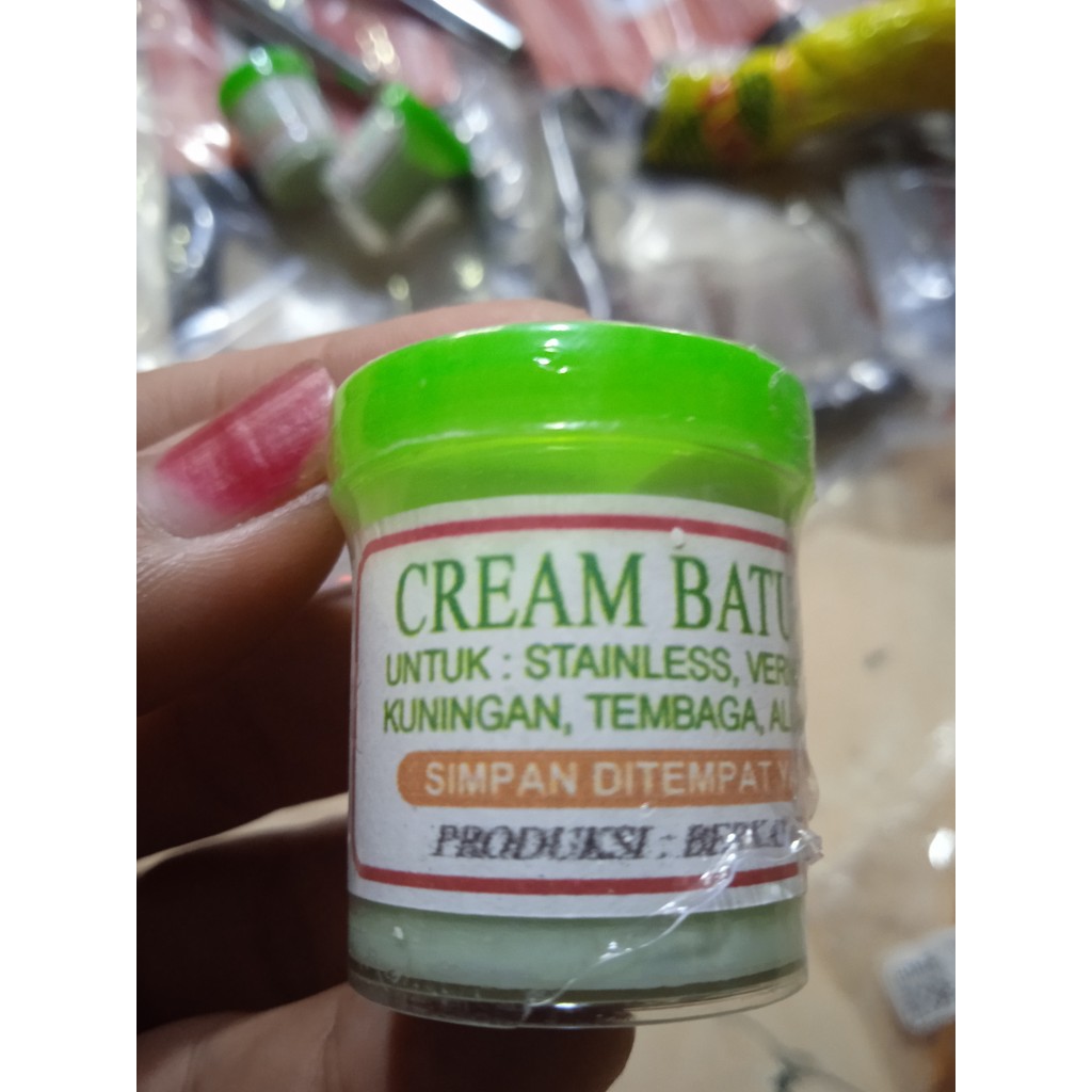 Cream Batu Hijau Pengkilap Poles Blok CVT Mesin Motor Stainless Perak Kuningan Tembaga