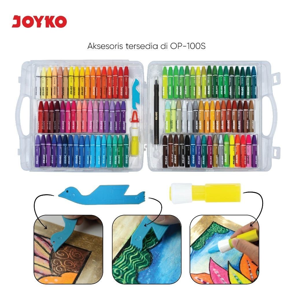 

Joyko Crayon Oil Pastel 100 Colours / Krayon Minyak Joyko 100 Warna OP-100S (pp-case)