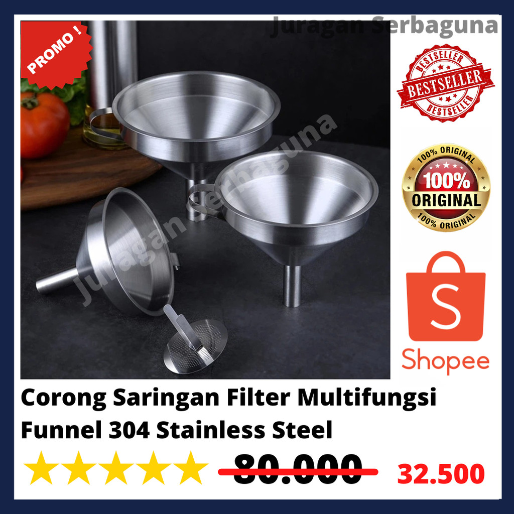 Corong Saringan Filter Multifungsi Funnel 304 Stainless Steel