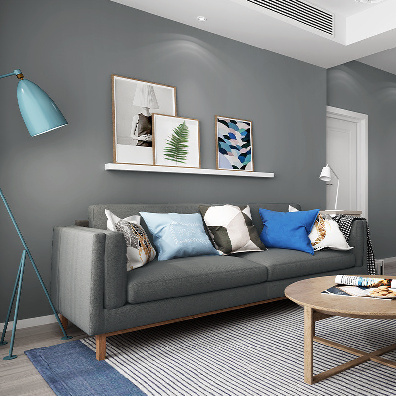 Cement Soot Light Gray Wallpaper Advanced Dark Gray Modern Simple Northern European Plain Plain Wall