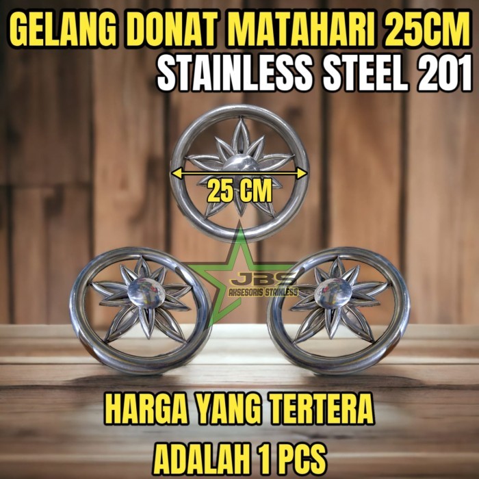GELANG DONAT MATAHARI - 1" X 25CM - AKSESORIS ORNAMEN STAINLESS 201 PREMIUM