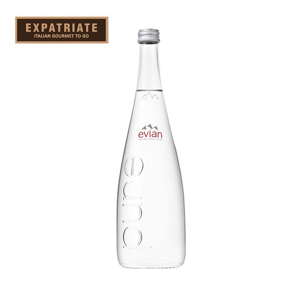 Evian Natural Mineral Water Glass 750ml